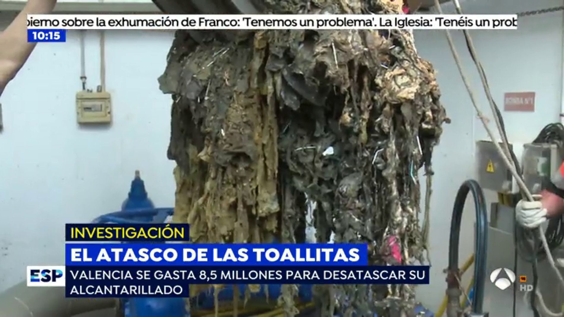 Retirar las toallitas que tiramos por el ba&ntilde;o del alcantarillado le cuesta a Valencia 8,5 millones de euros al a&ntilde;o