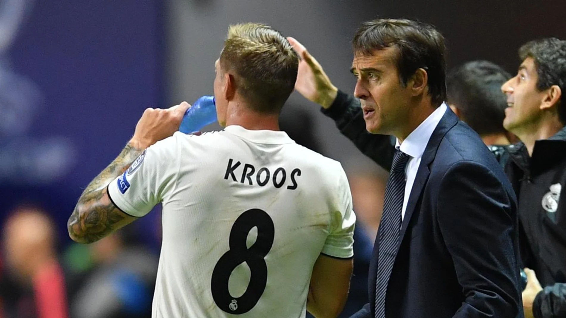 Kroos, con Julen Lopetegui en un partido del Madrid Kroos, con Julen Lopetegui en un partido del Madrid