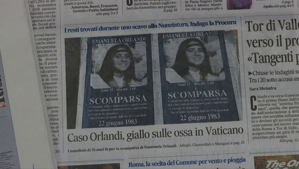  Los restos óseos hallados en el Vaticano podrían ser de Emanuela Orlandi, la joven desaparecida desde 1983