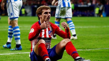 Griezmann, durante el partido contra la Real Sociedad