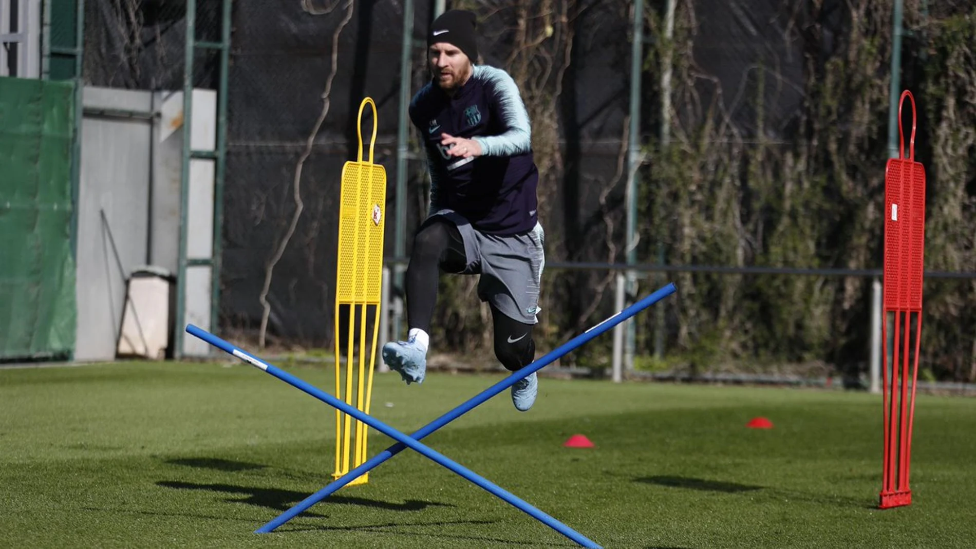 Messi, durante el entrenamiento del Barcelona Messi, durante el entrenamiento del Barcelona