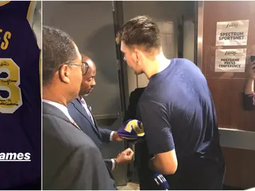 La camiseta de LeBron James firmada por el '23' para Doncic La camiseta de LeBron James firmada por el '23' para Doncic