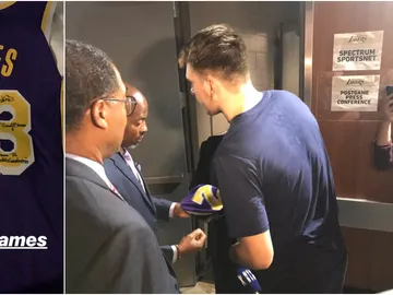 La camiseta de LeBron James firmada por el '23' para Doncic La camiseta de LeBron James firmada por el '23' para Doncic