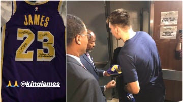 La camiseta de LeBron James firmada por el '23' para Doncic