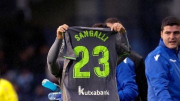 Juanmi dedica su gol a Luca Sangalli