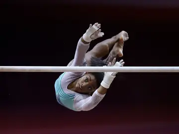 Simone Biles, en plena acción Simone Biles, en plena acción