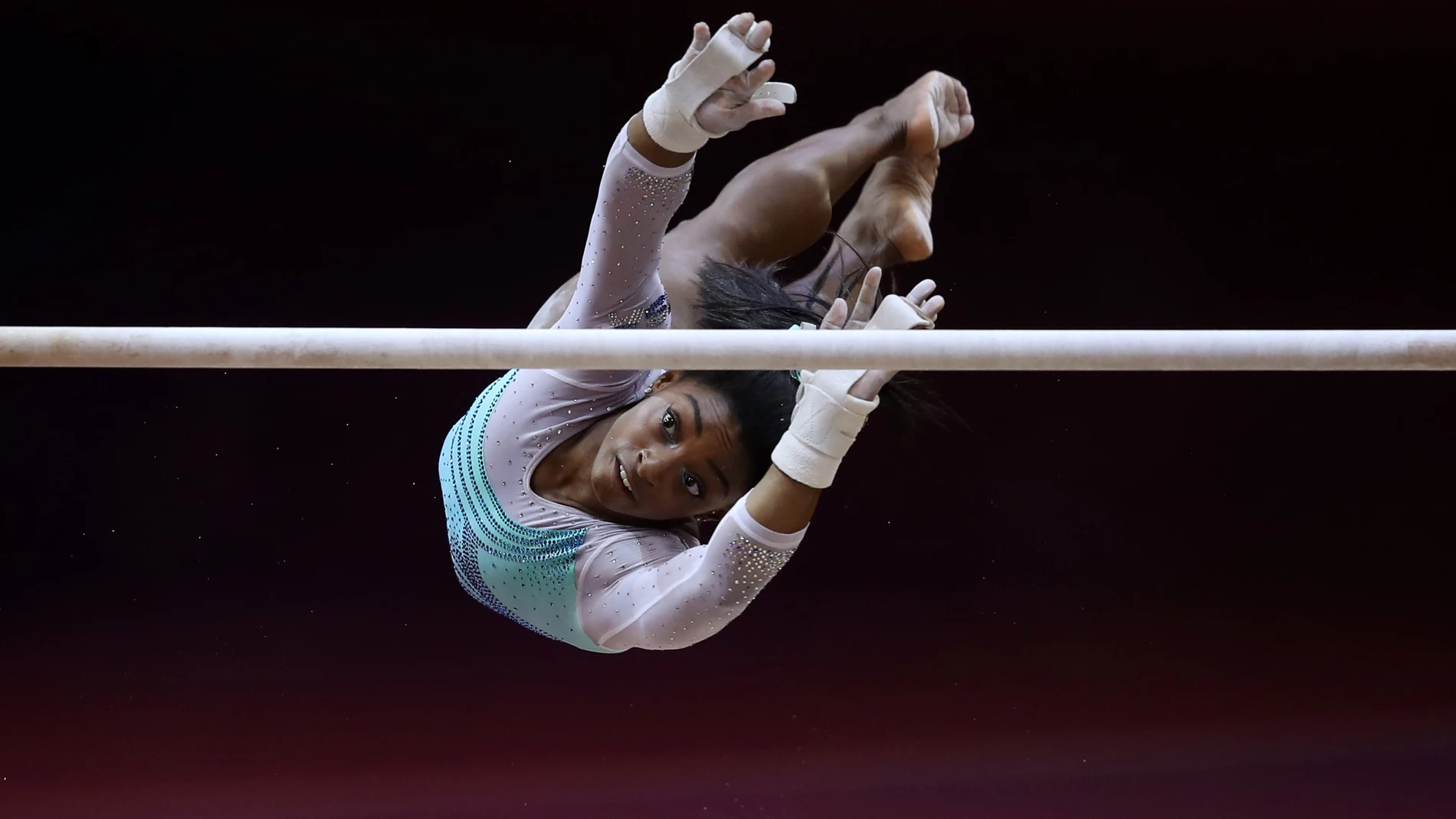 Simone Biles, en plena acción Simone Biles, en plena acción