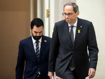 El presidente de la Generalitat de Cataluña, Quim Torra, y el del Parlamento, Roger Torrent El presidente de la Generalitat de Cataluña, Quim Torra, y el del Parlamento, Roger Torrent