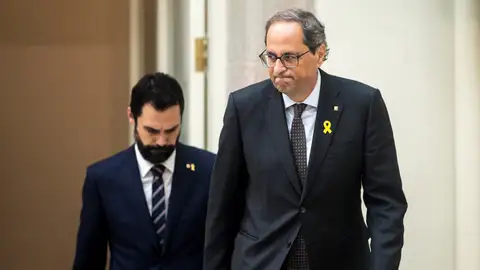 El presidente de la Generalitat de Cataluña, Quim Torra, y el del Parlamento, Roger Torrent El presidente de la Generalitat de Cataluña, Quim Torra, y el del Parlamento, Roger Torrent