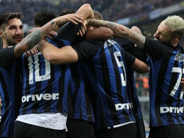 El Inter celebra un gol