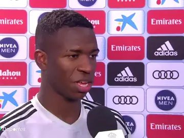 Vinicius relata su acción en el 1-0: "Conté uno, dos, tres y disparé fuerte" Vinicius relata su acción en el 1-0: "Conté uno, dos, tres y disparé fuerte"