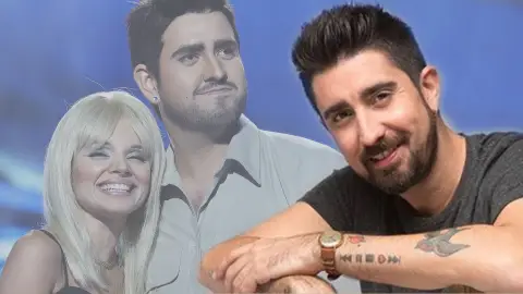 La reacción de Álex Ubago tras la aplaudida imitación de Manu Sánchez y Melody La reacción de Álex Ubago tras la aplaudida imitación de Manu Sánchez y Melody