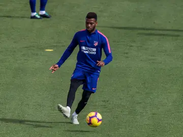 Lemar, durante un entrenamiento con el Atlético de Madrid Lemar, durante un entrenamiento con el Atlético de Madrid