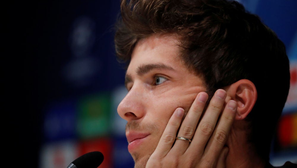 Sergi Roberto, durante su comparecencia ante los medios