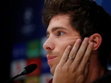 Sergi Roberto, durante su comparecencia ante los medios Sergi Roberto, durante su comparecencia ante los medios