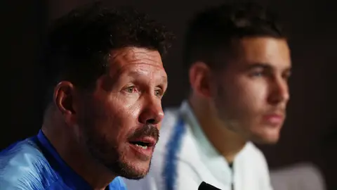 Simeone, en sala de prensa Simeone, en sala de prensa