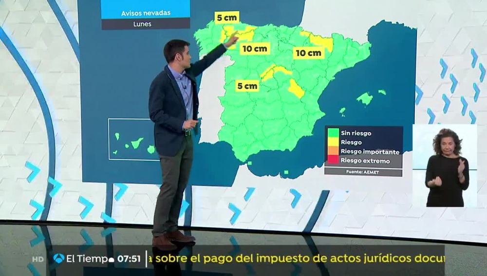 Temperaturas en descenso generalizado que puede llegar a ser notable en el interior peninsular