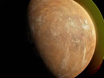 Ilustración de una supertierra orbitando a la estrella de Barnard. Ilustración de una supertierra orbitando a la estrella de Barnard.