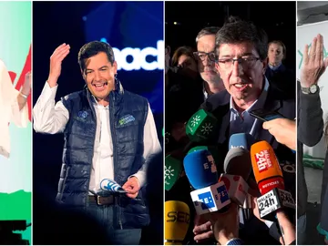 Los candidatos durante el arranque de campaña Los candidatos durante el arranque de campaña