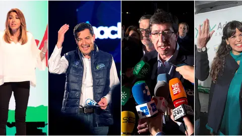 Los candidatos durante el arranque de campaña Los candidatos durante el arranque de campaña