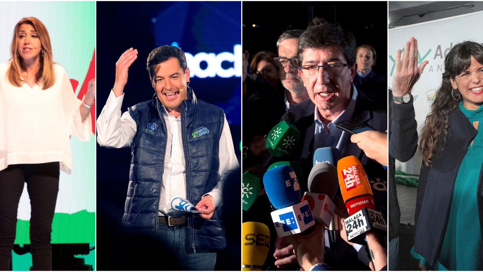 Arranca la campaña electoral de las elecciones andaluzas con actos de apertura en Granada, Málaga y Sevilla