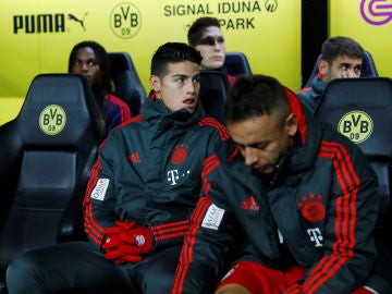 James Rodríguez, en el banquillo del Bayern de Múnich