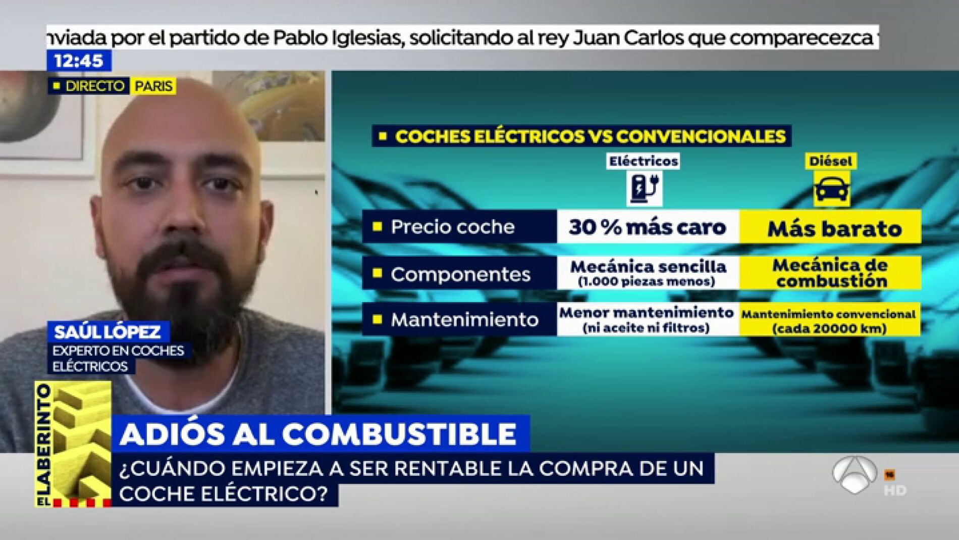 Sa&uacute;l L&oacute;pez, experto en coches el&eacute;ctricos: "Son beneficiosos para la salud, para el bolsillo y muy divertidos".