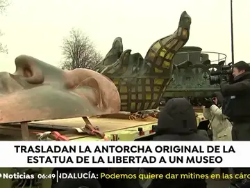 La antorcha de la estatua de la libertad se exhibirá en un museo La antorcha de la estatua de la libertad se exhibirá en un museo