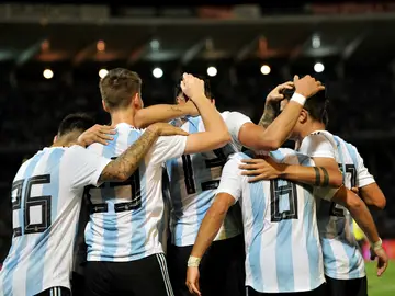 Argentina celebra un gol Argentina celebra un gol