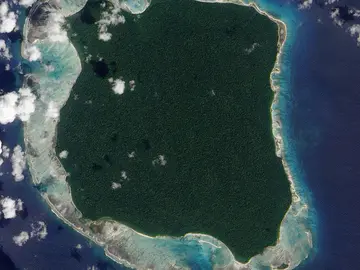 La isla Sentinel del Norte vista desde el aire La isla Sentinel del Norte vista desde el aire