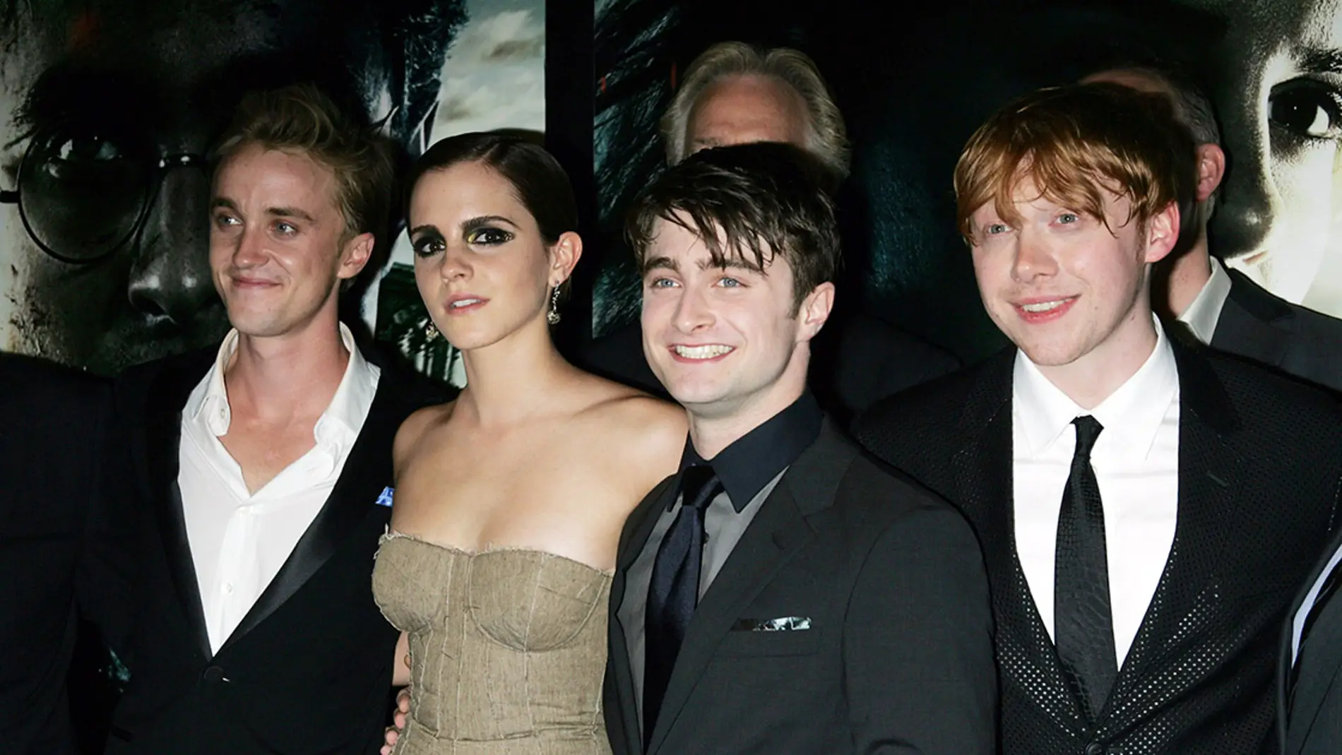 Tom Felton, Emma Watson, Daniel Radcliffe y Rupert Grint