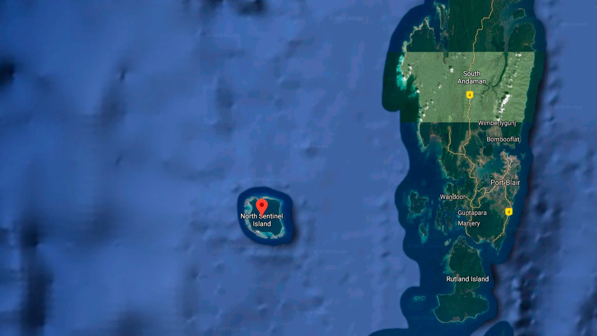 Isla Sentinel del Norte, en el Océano índico Isla Sentinel del Norte, en el Océano índico