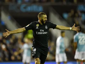 Benzema celebra un gol Benzema celebra un gol