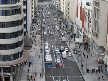 Nuevo aspecto de la Gran Vía de Madrid Nuevo aspecto de la Gran Vía de Madrid