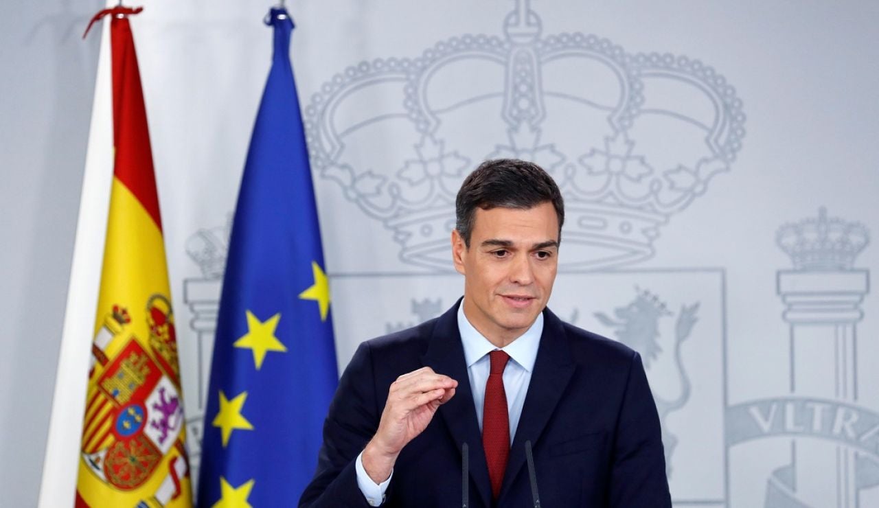 Pedro Sánchez en una comparecencia en Moncloa