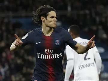 Cavani celebra el 1-0 contra el Toulousse Cavani celebra el 1-0 contra el Toulousse