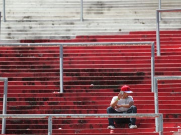 Un aficionado de River Plate, en el Monumental