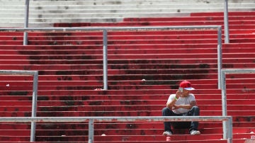 Un aficionado de River Plate, en el Monumental