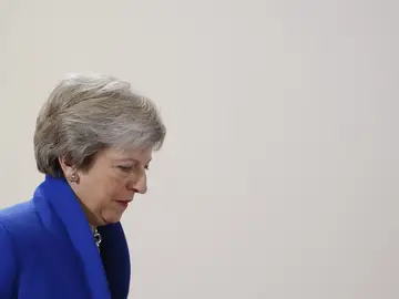 Theresa May antes de una rueda de prensa Theresa May antes de una rueda de prensa