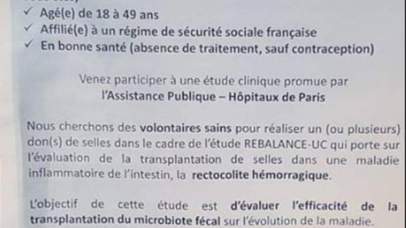 Donantes de caca colapsan un hospital de París