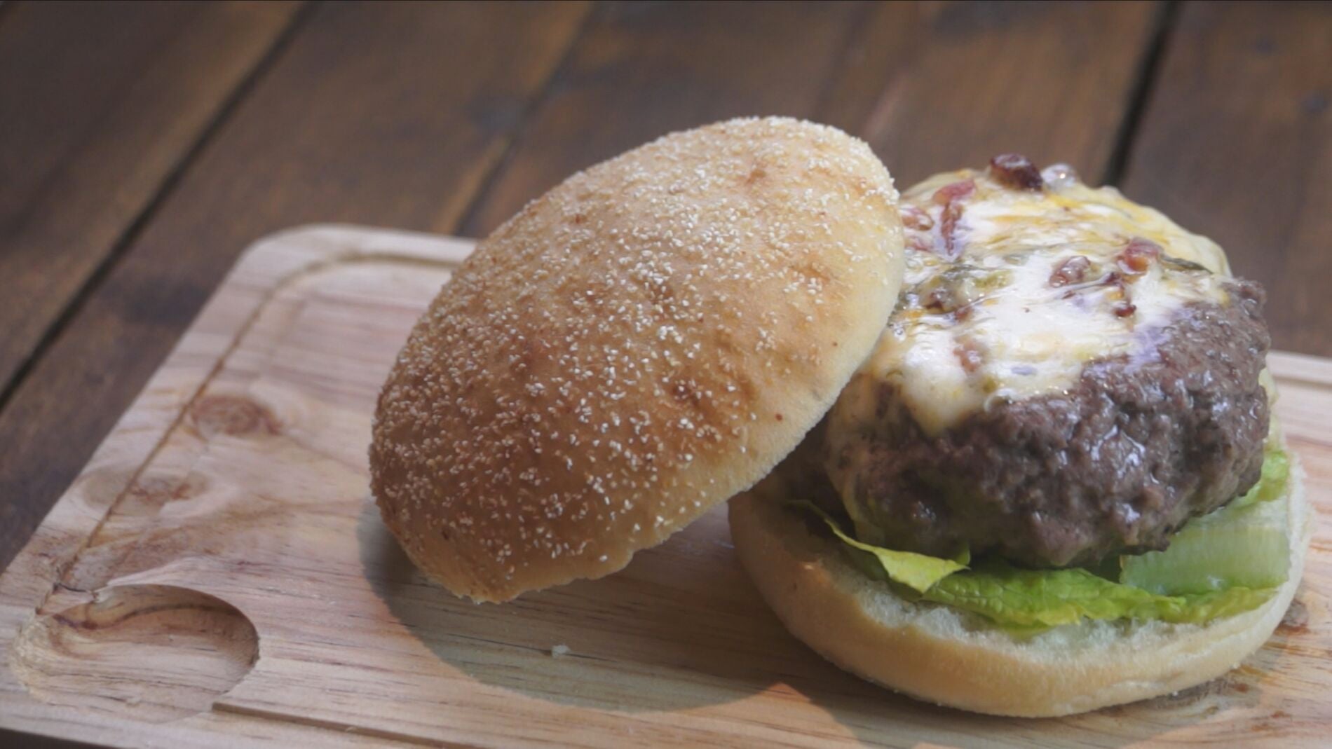 Una hamburguesa rellena para morirse.