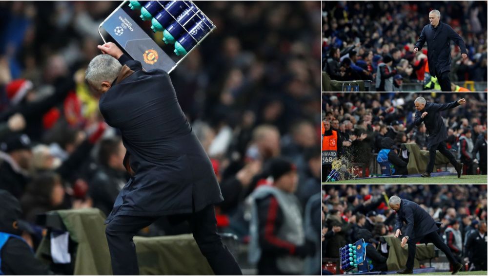 José Mourinho y su reacción tras el gol de Fellaini