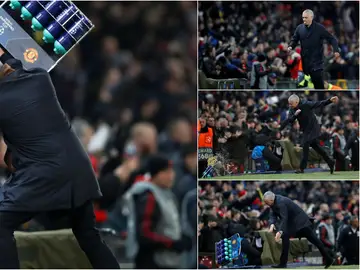 José Mourinho y su reacción tras el gol de Fellaini José Mourinho y su reacción tras el gol de Fellaini