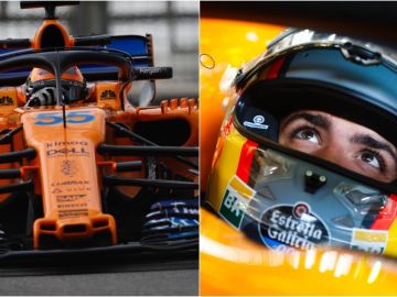 Carlos Sainz, en su primera día con McLaren