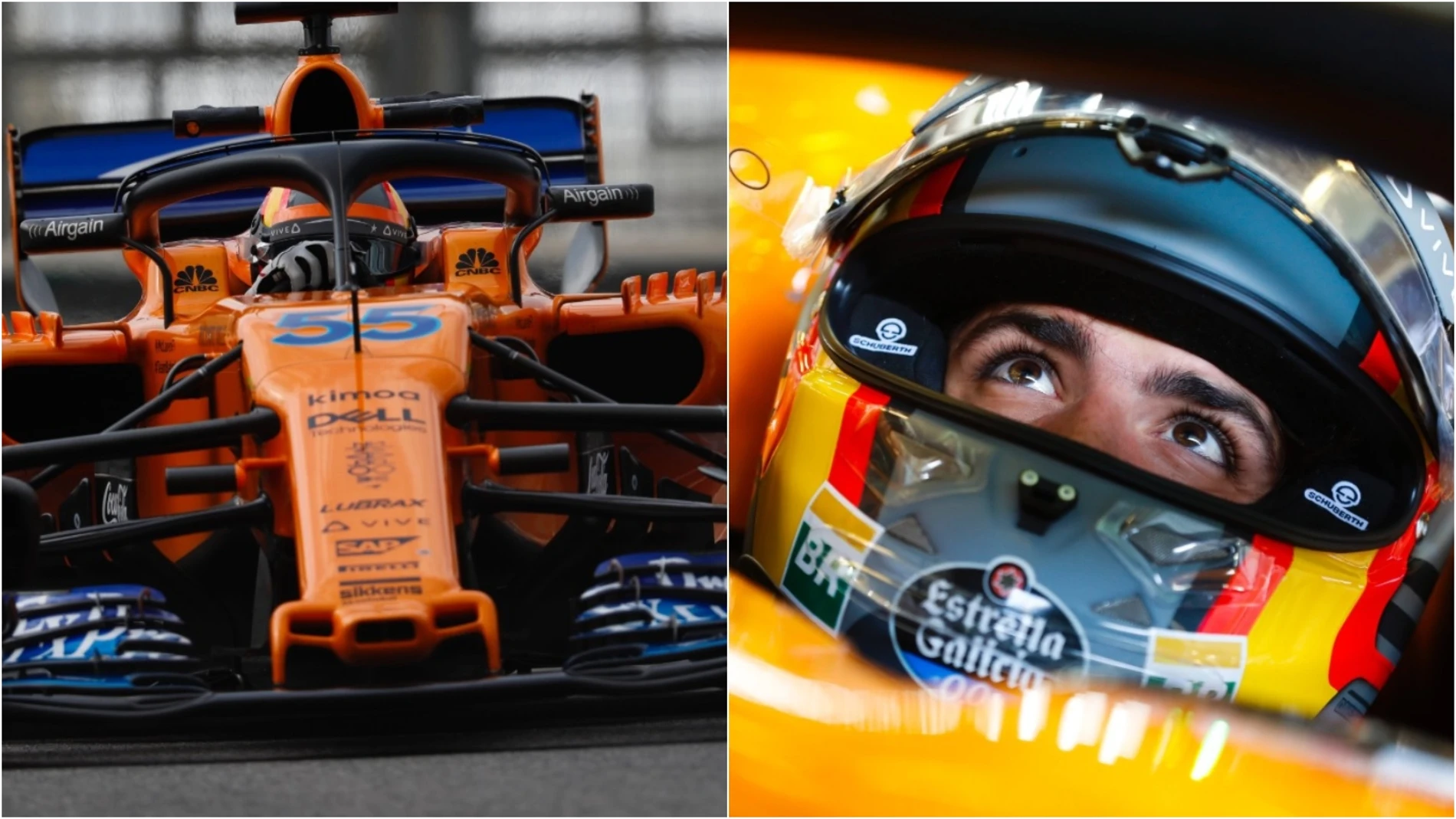 Carlos Sainz, en su primera día con McLaren
