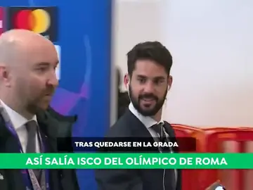 Así abandonaba Isco el Olímpico de Roma tras quedarse en la grada: "Bien, ¿y tú?" Así abandonaba Isco el Olímpico de Roma tras quedarse en la grada: "Bien, ¿y tú?"