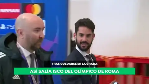 Así abandonaba Isco el Olímpico de Roma tras quedarse en la grada: "Bien, ¿y tú?" Así abandonaba Isco el Olímpico de Roma tras quedarse en la grada: "Bien, ¿y tú?"