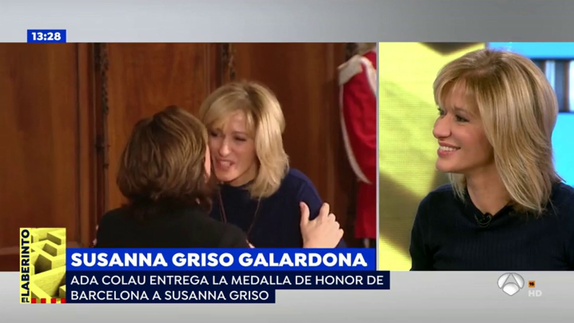 Susanna Griso, condecorada por Ada Colau.