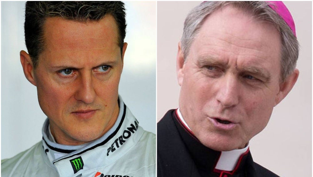 Schumacher y el arzobispo alemán Georg Gänswein