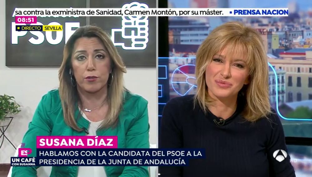 Susana Díaz, en una entrevista en Espejo Público